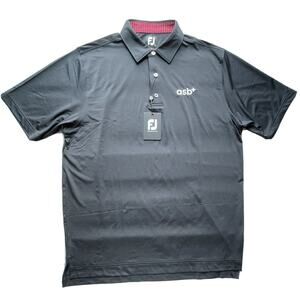NWT FootJoy ProDry Isle Polo Golf Shirt Logo Spandex Blend Black Large Men